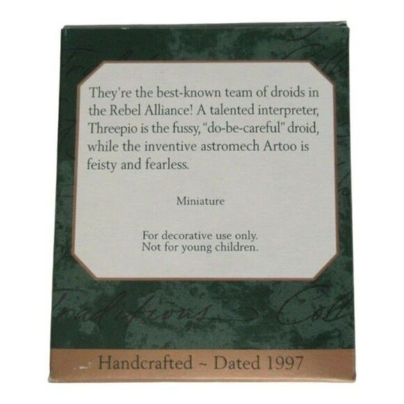 C-3PO & R2-D2 Star Wars - 1997 Hallmark Set of Two Miniature Ornaments - Picture 6 of 8